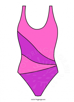 Pink One Piece Swimsuit | Coloring Page