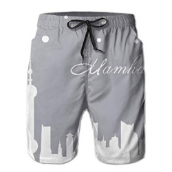 Amazon.com: Winter Manhattan Clipart Men's Beach Pants Swim ...