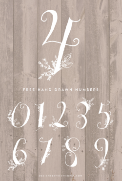 Stunning Hand Drawn Numbers | Hand drawn, Place setting and Number