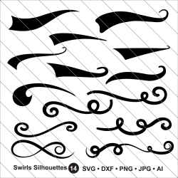Swirls Silhouettes SVG, swirl clipart,bundle svg,Doodle Svg ...