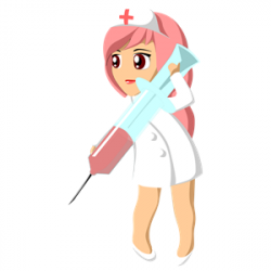 Nurse With Giant Syringe clipart, cliparts of Nurse With ...