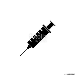 Syringe silhouette icon. Clipart image isolated on white ...