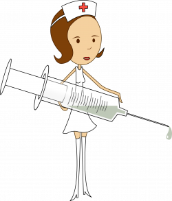 Clipart of nurse with large syringe free image