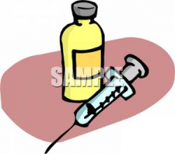 A Syringe Needle and a Bottle of Medication - Royalty Free ...