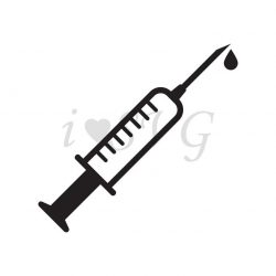 Injection SVG & EPS icon, Syringe svg, Injection Vector, hypodermic Vector,  Cut File, Clipart
