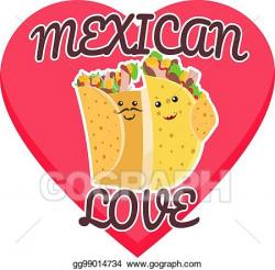 Vector Illustration - Mexican love symbol with hugging ...