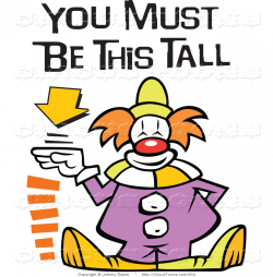 Circus Clipart of a Cute Carnival Clown Standing by a Height ...