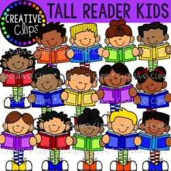 Tall Kid Readers {Creative Clips Clipart}