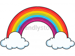 Tall Rainbow With Clouds in 2019 | Clip Arts | Vector ...
