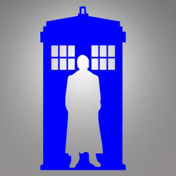Doctor Who with Tardis Silhouette 2 x 4 - Vinyl Decal ...
