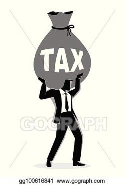 Vector Art - Businessman holding a big money bag with the ...