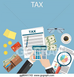 Vector Clipart - Tax payment. government taxes. Vector ...
