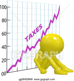 Stock Illustration - High tax increase chart ruin 3d ...