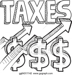 Vector Illustration - Taxes increasing sketch. Stock Clip ...