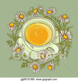 EPS Illustration - Cup of chamomile tea. Vector Clipart ...