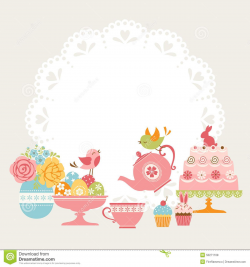 tea borders free clip art | Cute Easter tea party invitation ...