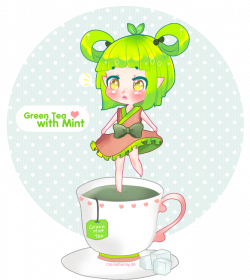 Chibi Green Tea with Mint by Cremebunny on DeviantArt