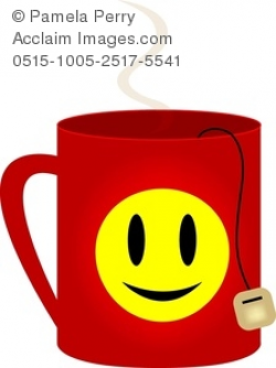 Clip Art Image of a Happy Face Mug of Tea