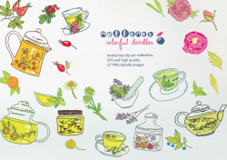 herbal tea doodles by mellenes on Creative Market | Stuff to ...