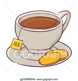 Vector Clipart - Cup of tea and biscuits. Vector ...