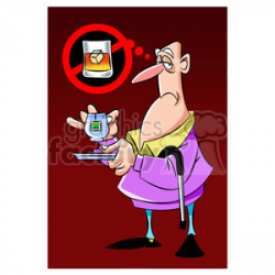 max the cartoon senior character wanting whiskey instead of tea clipart.  Royalty-free clipart # 397652
