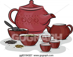 Vector Illustration - Chinese traditional tea preparation ...