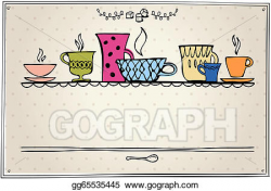 Drawing - Cup of tea or coffee. retro style. Clipart Drawing ...