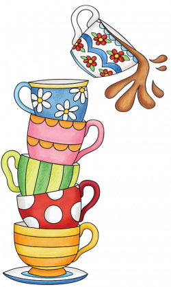 Free Image on Pixabay - Cups, Tea, Watercolor, Spill, Cute ...