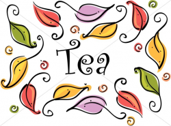 Tea Word Art and Leaves | Refreshments Word Art