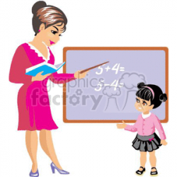 A Teacher is Teaching a Student Math clipart. Royalty-free clipart # 369320