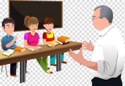 Man teaching children in classroom illustration, Student ...