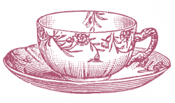 Stock Images - Vintage Floral Teacups - The Graphics Fairy