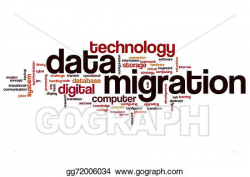Clipart - Data migration word cloud. Stock Illustration ...