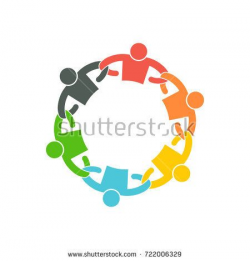 People Team with Linking Arms. Logo Vector Illustration ...