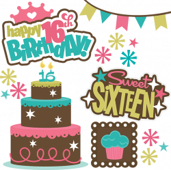 Happy 16th Birthday!-Girl - SVG files for scrapbooking | Cuttable ...