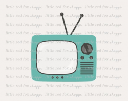 Retro TV Clipart, Vintage TV Clip Art, Television Clipart, Household Object  Clipart, Cute Digital Graphic Design Small Commercial Use