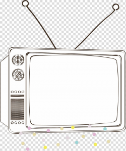 Cartoon Television Black and white, Retro TV frame ...
