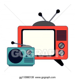 Clip Art Vector - Old television and radio cartoons. Stock ...