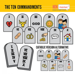 The Ten Commandments Clip Art Set (including Catholic Version ...