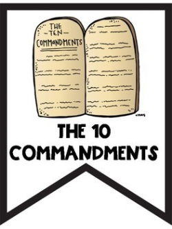 10 Commandments Color Banners with Bible verse and clip art