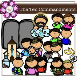 The Ten Commandments digital clipart (color and black&white)