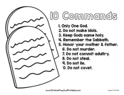 Ten Commandment Bible Printable - Christian Preschool Printables