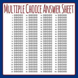 Multiple Choice Answer Sheet Clip Art Set for Commercial Use