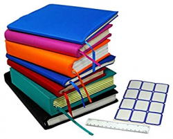 Stretchable Jumbo Book Covers 7 Pack Individual Colors Book Suits fits  Hardcover Textbooks up To 9.5