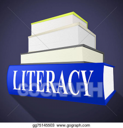 Stock Illustration - Literacy book means textbook read and ...