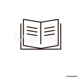 Book vector icon, open magazine, textbook dictionary sign ...