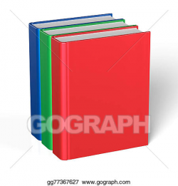 Clip Art - Books blank cover standing three 3 textbook ...