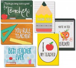 48-Pack Teacher Appreciation Cards, Thank You Greeting Cards for  Kindergarten, Preschool, Elementary School, End of School Year Gift with  Envelopes ...