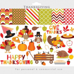 Thanksgiving clipart - thanks giving clip art turkey fall pilgrims pumpkin  pie leaves apples corn horn plenty for personal commercial use