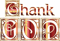 Clipart - Golden Thank GOD Typography Variation 2 No Background